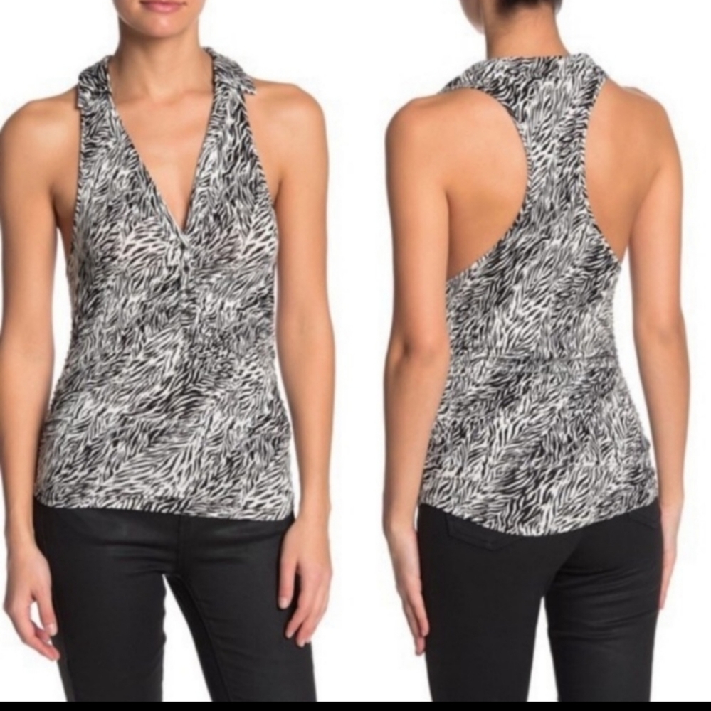 **Host pick** Free People Coco Tank Zebra Stripe black and White racertop
